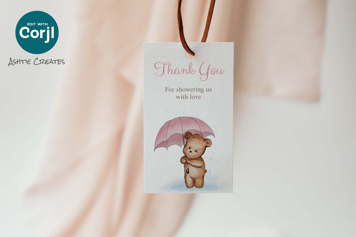 We Can Bearly Wait Thank You Tag or Sticker - Customizable Digital Download